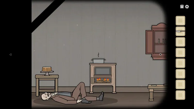 Aldous lying on the kitchen floor