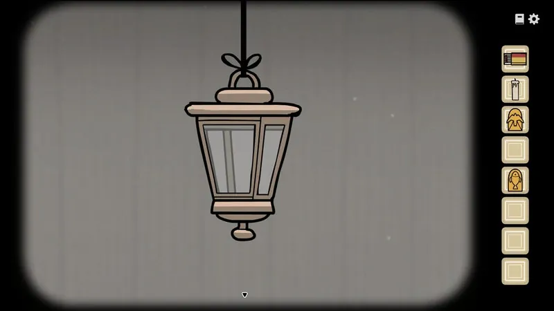 Lantern hanging from the attic ceiling