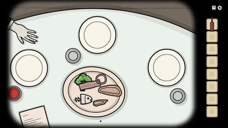 Appetizer plate on the table between three empty plates