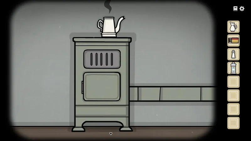 Stove with the kettle on top