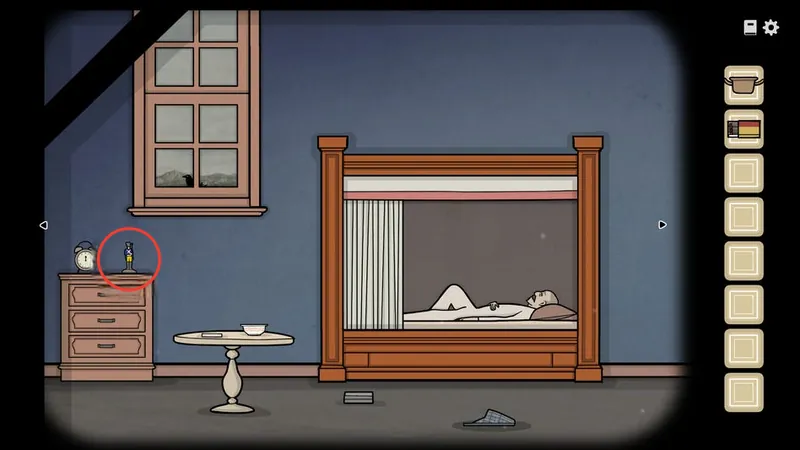 Bedroom with the Toy Soldier circled beside the clock
