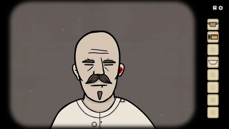 Aldous's face with a bleeding ear