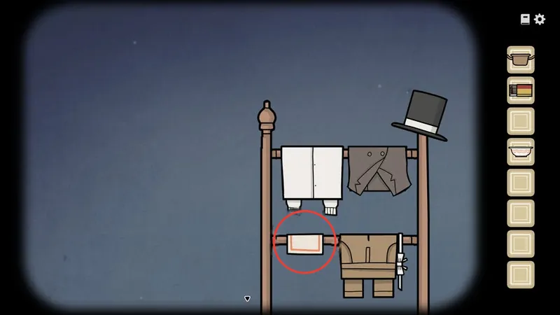 Clothes rack with the Cloth circled at the bottom