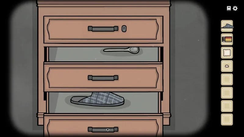 Chest of drawers with a Spoon and a Slipper in the open drawers