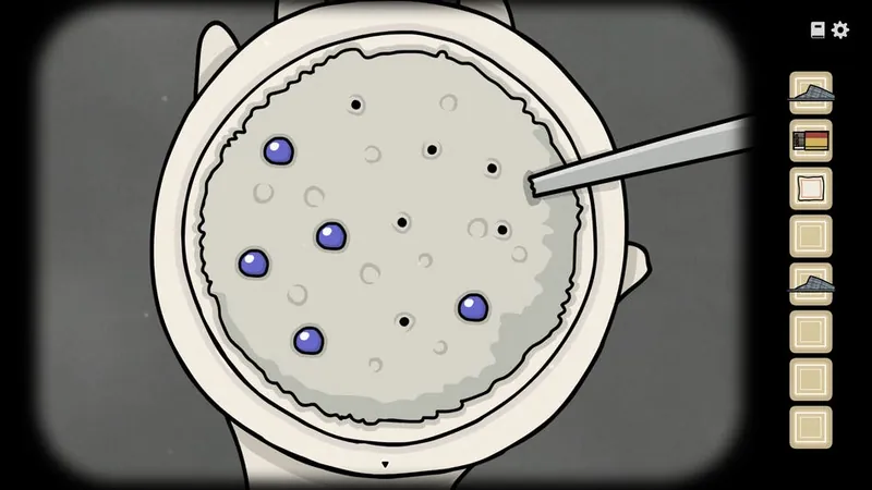 Bowl of porridge with berries and small holes
