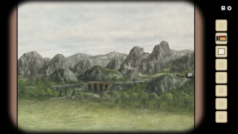 View from the window with a carriage in the distance