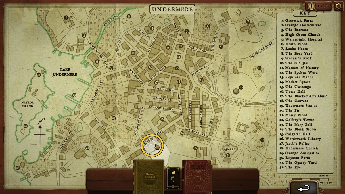 Strange Antiquities Day 3 Clue Card building block below Prince's Street on the Undermere map