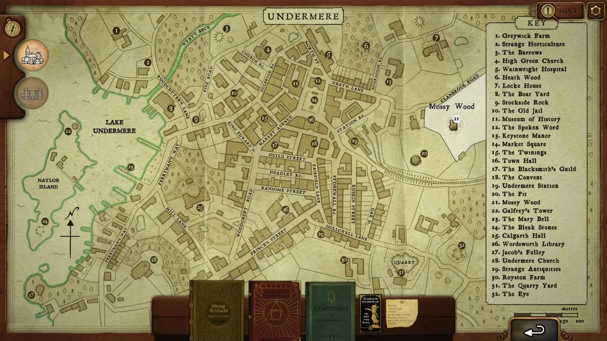 Strange Antiquities Day 7 Clue Card Mossy Wood on the Undermere map