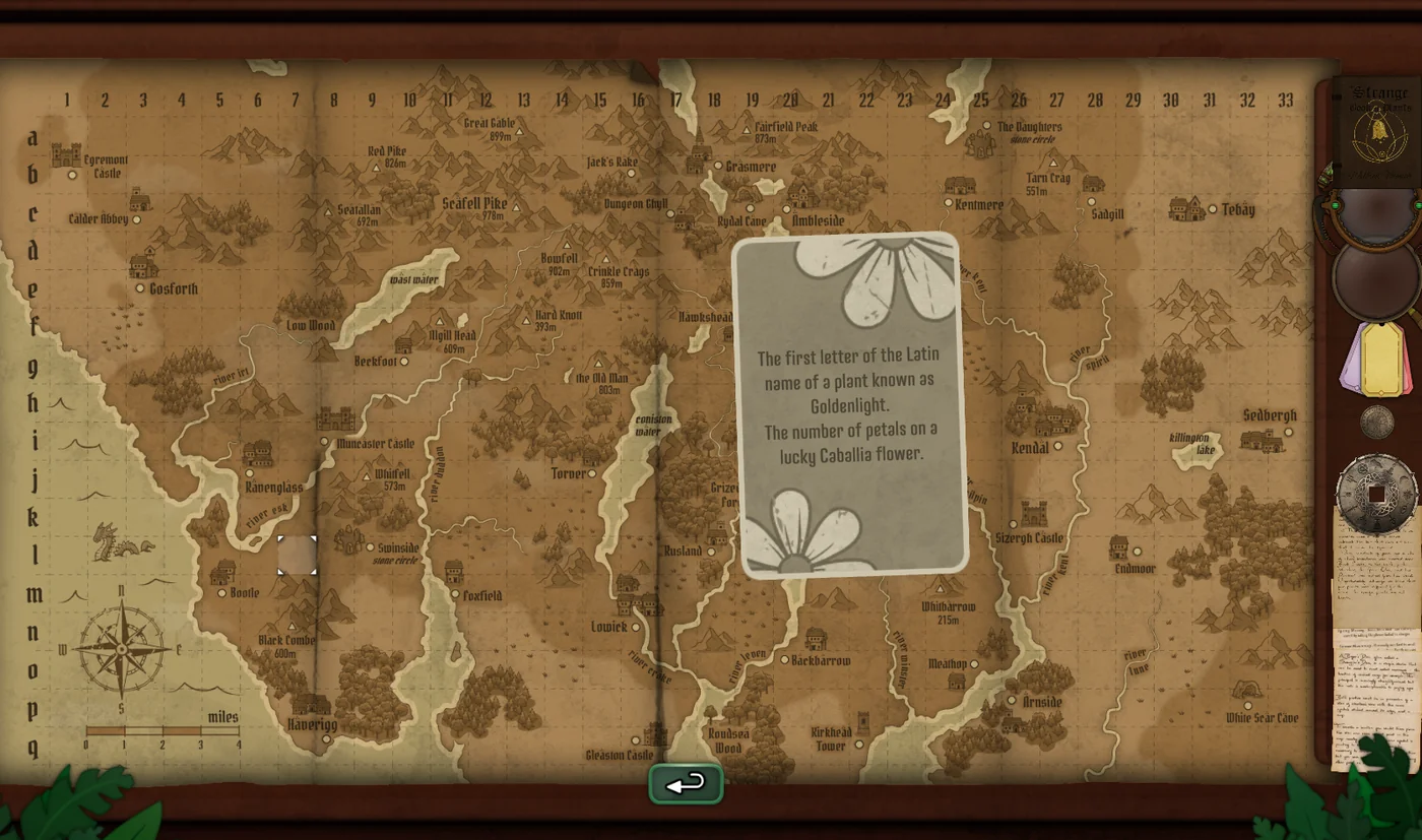 Strange Horticulture Day 12 daily card solution L7 on the map