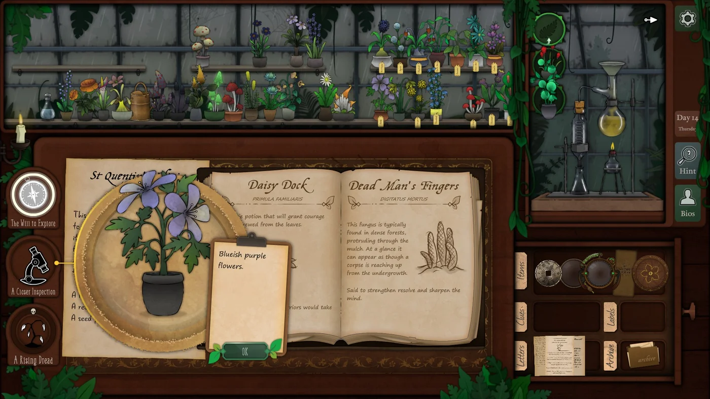 Strange Horticulture Day 14 Daisy Dock for St. Quentin's Elixir