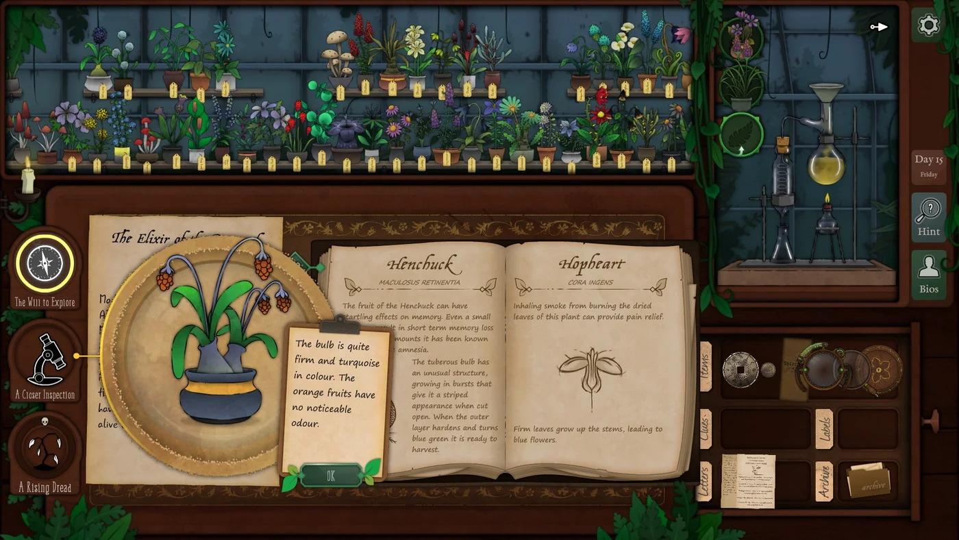 Strange Horticulture Day 15 Henchuck for the Elixir of the Damned