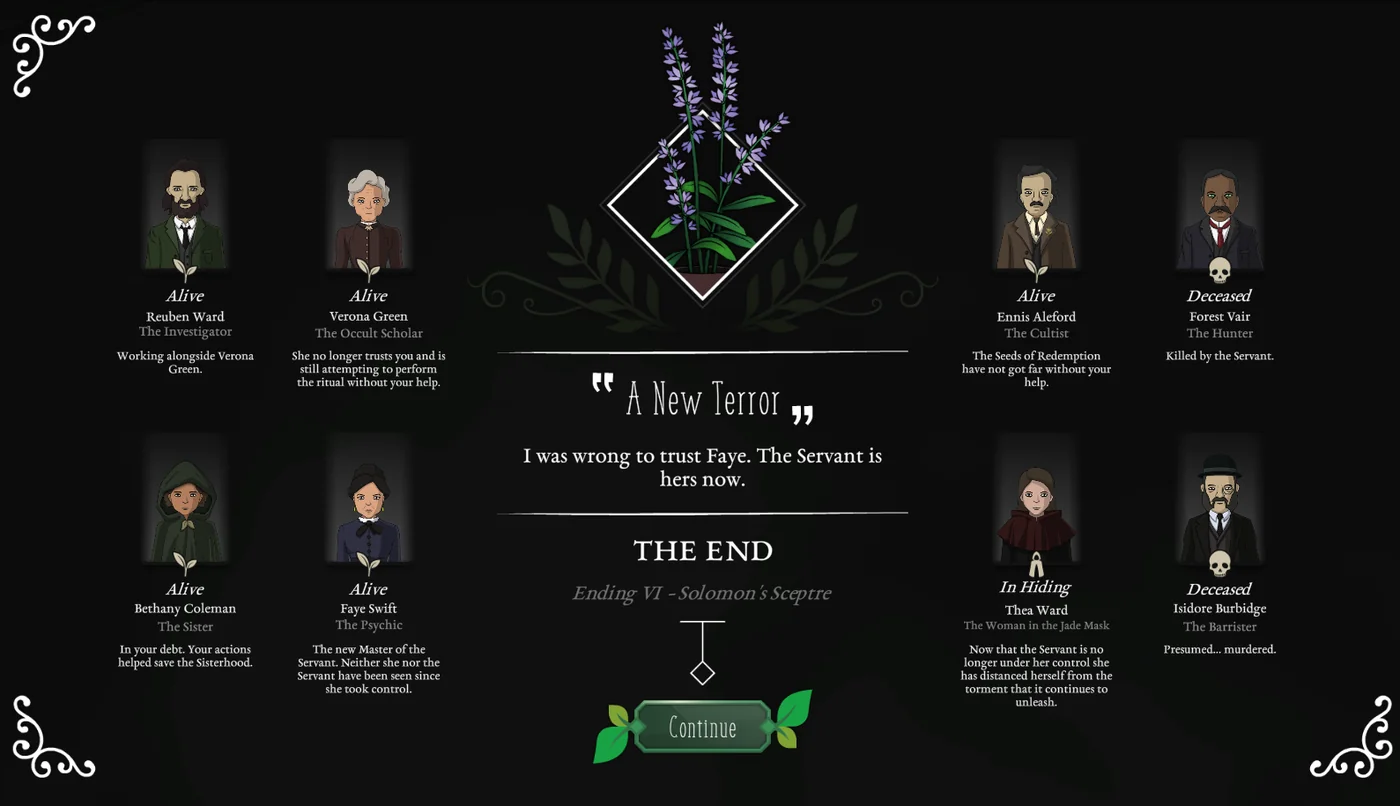 Strange Horticulture Ending VI Solomon's Sceptre screen