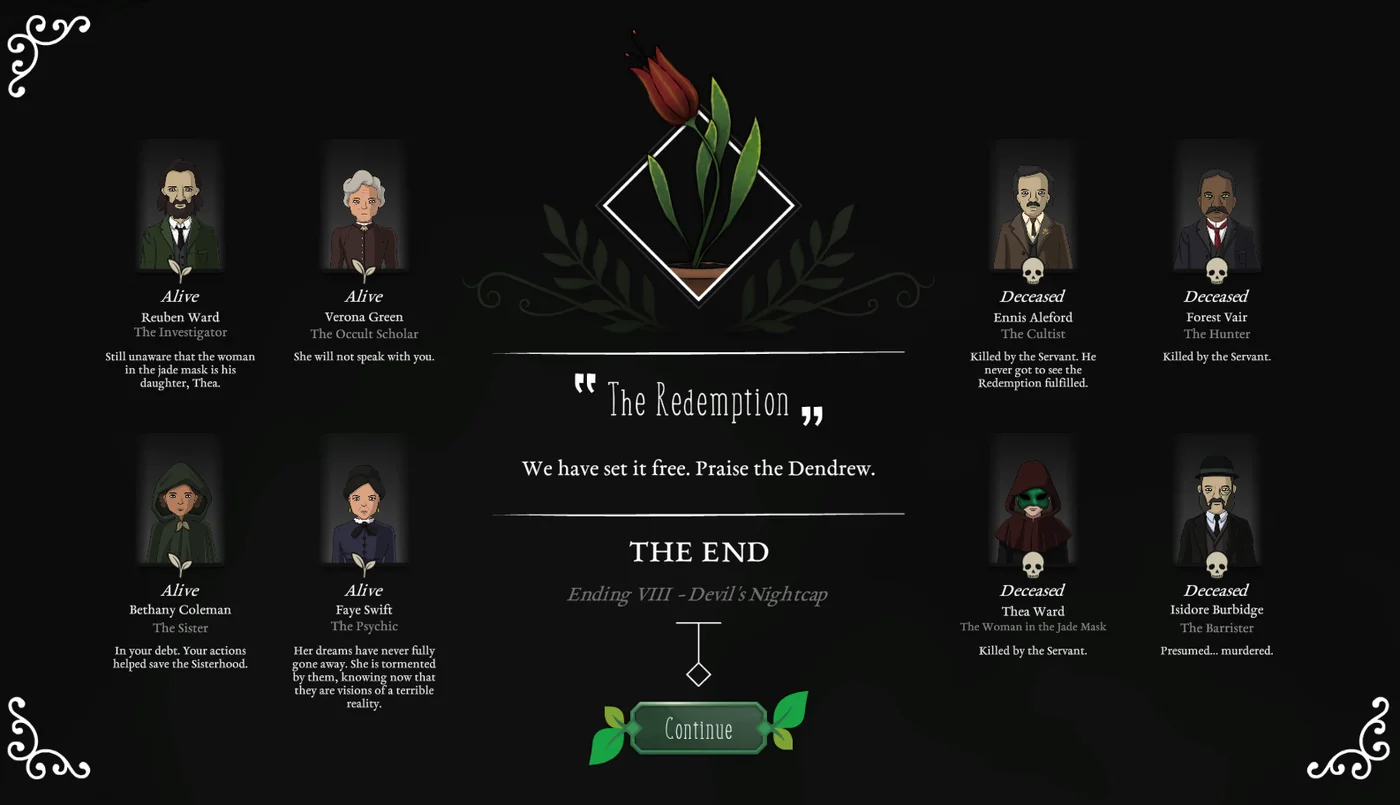 Strange Horticulture Ending VIII Devil's Nightcap screen
