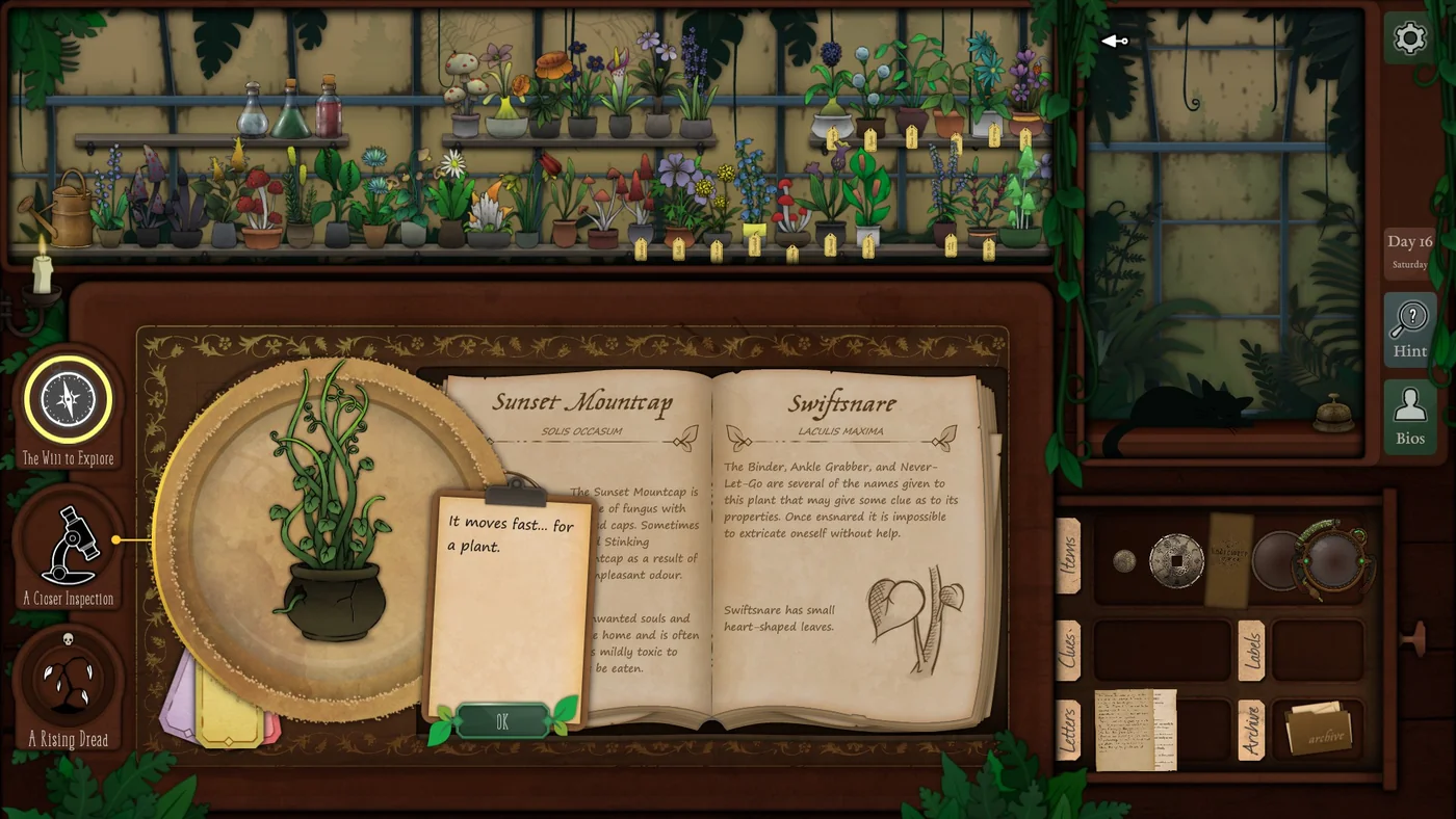 Strange Horticulture Day 16 Swiftsnare ritual plant