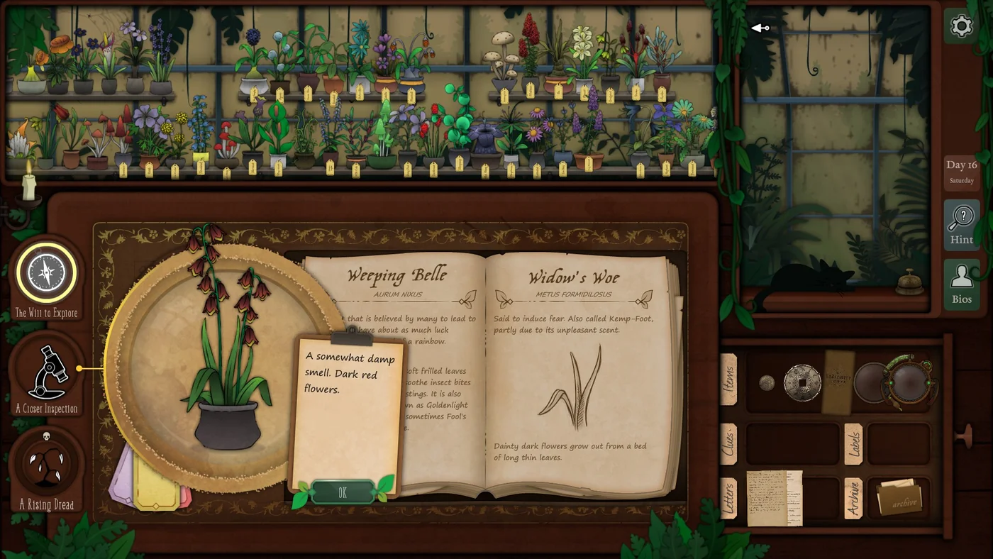 Strange Horticulture Day 16 Widow's Woe ritual plant