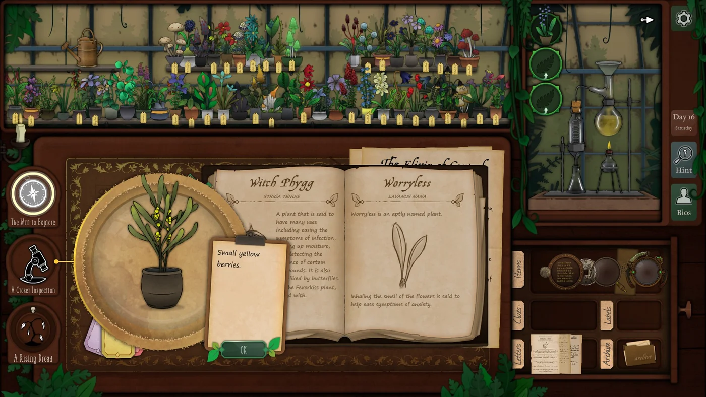 Strange Horticulture Day 16 Witch Phygg for the Elixir of Control