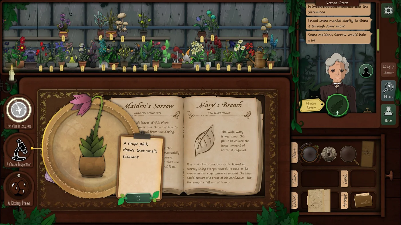 Strange Horticulture Day 7 Maiden's Sorrow plant identification