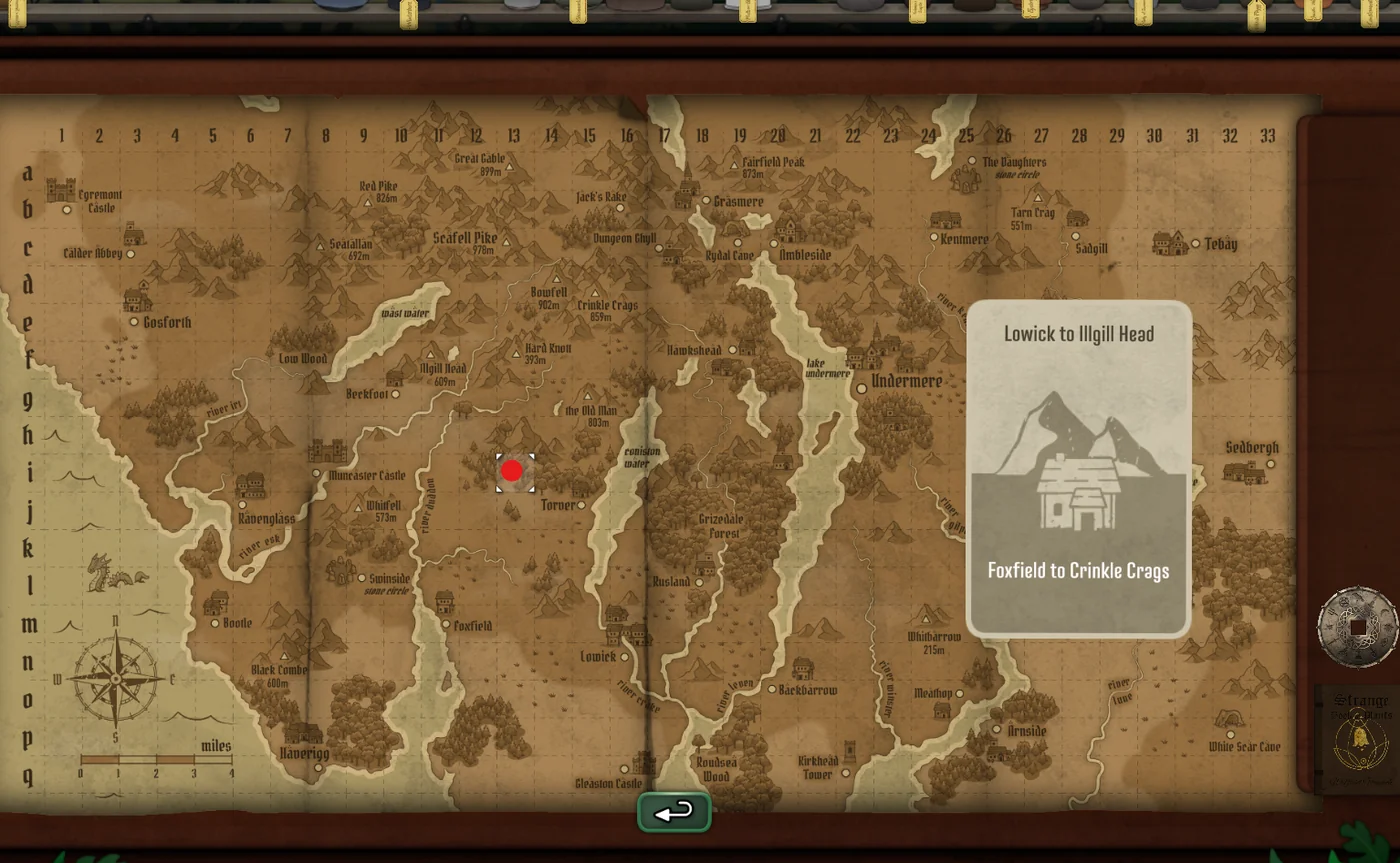 Strange Horticulture Day 8 daily card solution I13 on the map